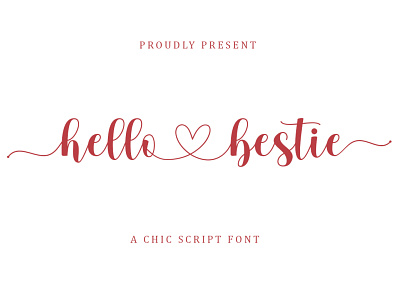 Hello Bestie Script branding calligraphy cards design elegant font illustration logo modern script wedding