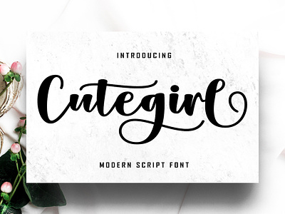 Cute Girl Script branding calligraphy cards casual design elegant font illustration lettering logo modern script wedding
