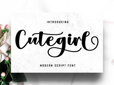 Cute Girl Script branding calligraphy cards casual design elegant font illustration lettering logo modern script wedding