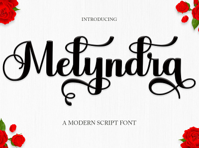 Melyndra Script Font branding calligraphy cards design elegant flower font illustration logo modern script wedding