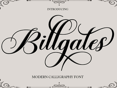 Billgates Calligraphy Font branding calligraphy cards design elegant font graphic design illustration logo modern stylistic wedding
