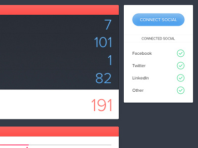 Starting a fun little project... connect dashboard social stats ui ux web