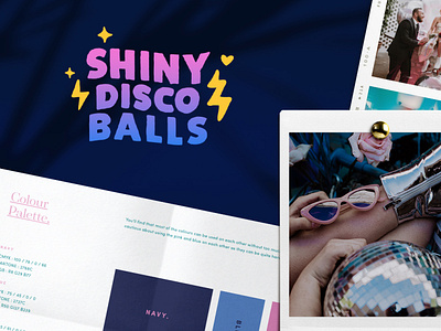 Shiny Disco Balls 80s 80s style branding disco logo