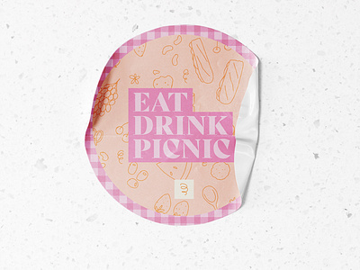 Box'd - Sticker Design branding gingham picnic sticker sticker design