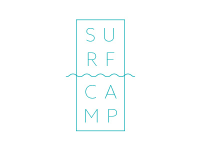 Surf Camp Logo branding camp logo minimalism surf water wave