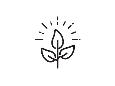 Glowing Growth branding hipster leaves light logo minimalism plant