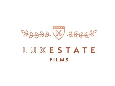 Luxestate Logo branding copper keys logo luxury real estate shield vine