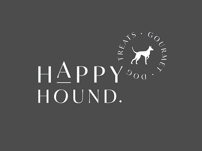 Happy Hound - Gourmet Dog Treats & Supplements branding design dog dog logo dog treats gourmet happy hound illustration logo logotype minimalism stamp type vector