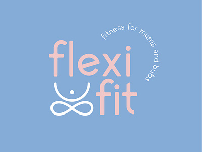 Flexi Fit branding design fitness fitness logo icon logo logo type logotype minimalism mum mum fitness mummy pink purple typography vector yoga