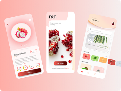 F&F Grocery App Ui app branding design fruits grocery icon illustration logo online shopping ui ux vector vegetables