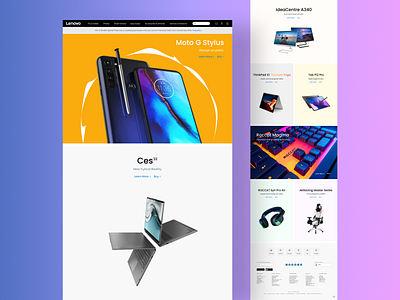 Lenovo Web Page Ui app branding design gadgets gaming icon illustration laptop lenovo logo mobiles sale shopping smart devices typography ui ux vector web page workstation