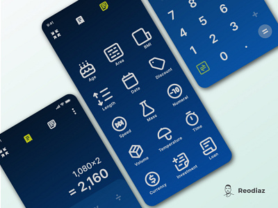 Redesign: UI design of calculator mobile application.