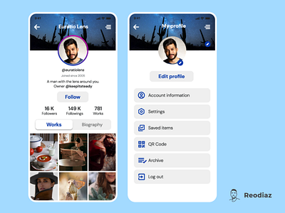 Profile UI Design by Reodiaz on Dribbble