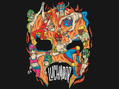 Luchador Illustration illustration lucha libre luchador mexican wrestling wrestler wrestling