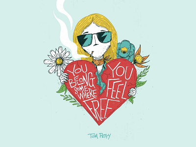 Through Their Words - Tom Petty illustration song lyrics throughtheirwords tom petty