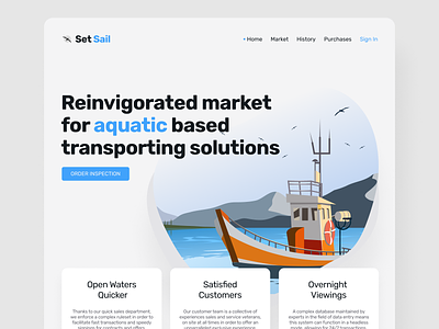 Set Sail Market Platform Landing Page landingpage ui uiux webdesign