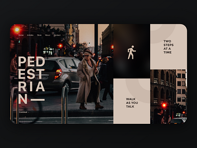 Pedestrian Landing Page clean editorial grid landing page layout site typography