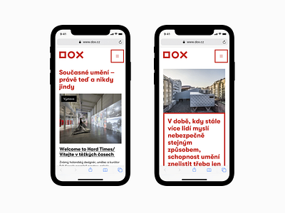 DOX website – mobile screens 1