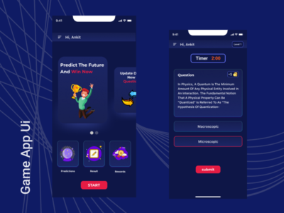 Game app ui by Ankit Soni on Dribbble