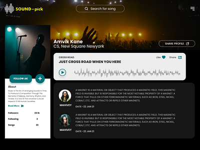 MUSIC APP DASHBOARD DESIGN