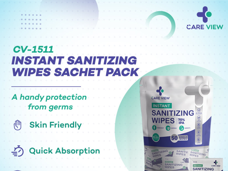 Sanitizing wipes for travel, phone & disinfectant wipes by Care View on