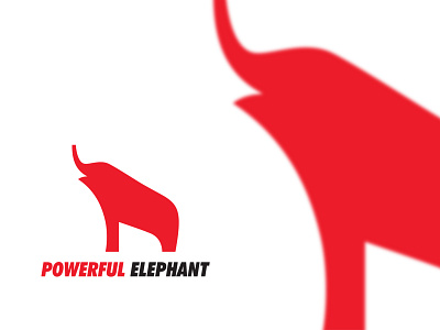 Powerful Elephant animal brand branding design elephant geometry icon illustration illustrator logo logo mark minimal minimalism power red symbol vector
