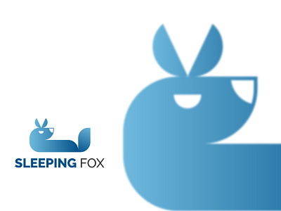 Sleeping fox / fox logo animal blue branding creative logo design flat fox gradient graphic design icon identity illustration logo logo designer mark portfolio vector