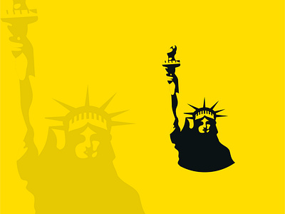 statu of liberty black brand branding character city creative creative logo design designer digital flat logo graphic design logo logodesign minimal simple statu of liberty usa vector yellow