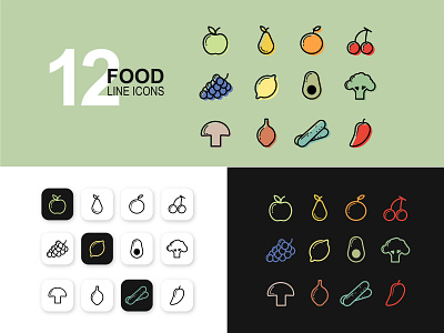Food line icons design food icons illustration line icons vector