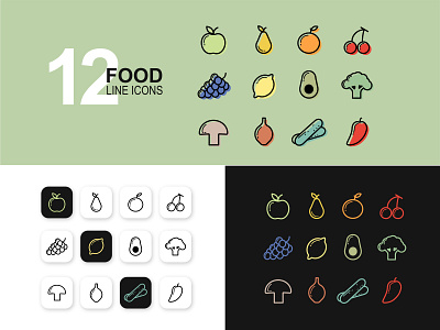 Food line icons