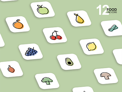 Food line icons