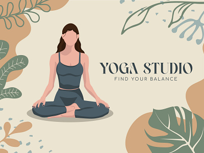 Poster in FaceLess style for yoga studio