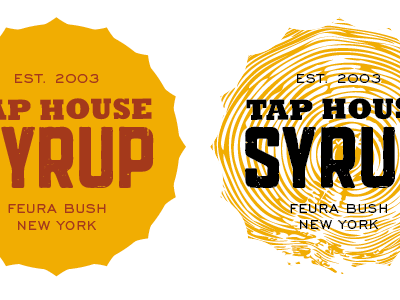 Tap House Concepts mustard yellow woodgrain slab serif