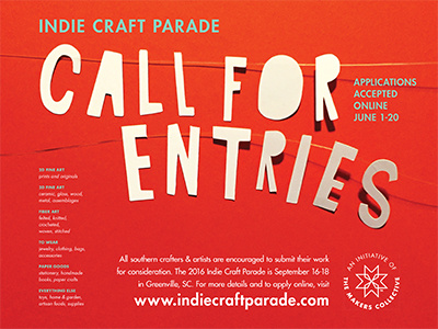 2016 Call for Entries Poster indie craft parade handmade maker artist poster festival call for entries cut paper