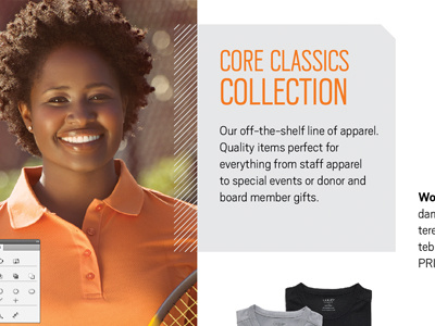 Y Direct Mail apparel catalog grey lines