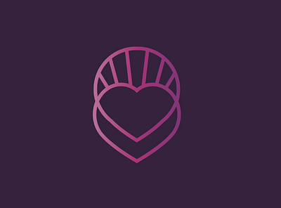 Midwifery Logo design gradient heart logo overlap pink purple