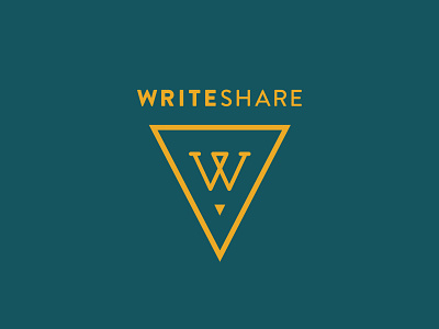 WriteShare Logo logo pencil triangle writers writeshare writing yellow