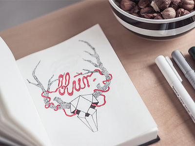 blur. blur book deer graphic hipster illustration paper pencil sketch skull typography