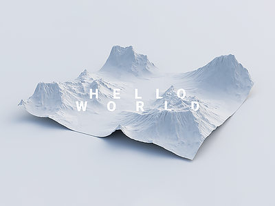 Hello World // Terrain Exploration 3d hello land maya mountains snow terrain v ray vray world