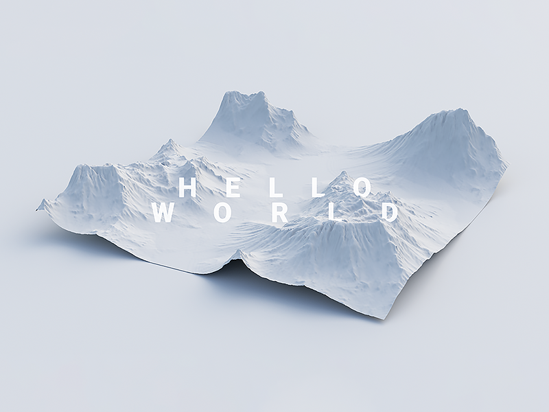 Hello World // Terrain Exploration 3d maya vray v-ray mountains snow land world hello terrain