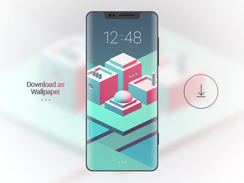 Isometric Experiment vray maya mokup download template phone illustration isometric wallpaper