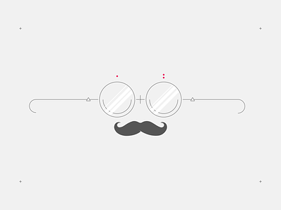 Mr. glasses line art minimal mister moustache mri vector