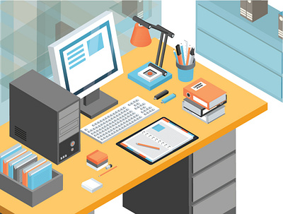 3D office design 3d design freelance graphic design illustration