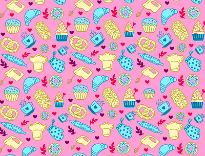 Pattern For a Bakery branding design graphic design illustration logo typography vector