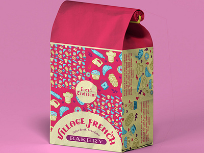 Paper Packaging for a bakery branding design graphic design illustration logo typography vector