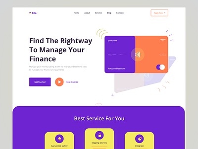 Fila - Financial Header Concept application banking card web credit card crypto currencies digital banking finance finance web financial managment app fintech fintech web invest loan service payments saas stocks uiux web design web site