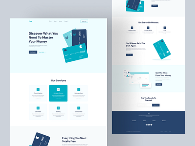 Fina-The Financial Landing Page animation bank card banking app banking landing page color crypto design finance financial financial website fintech fintech landing fintech website interface invest motion graphics ui ux wallet web design