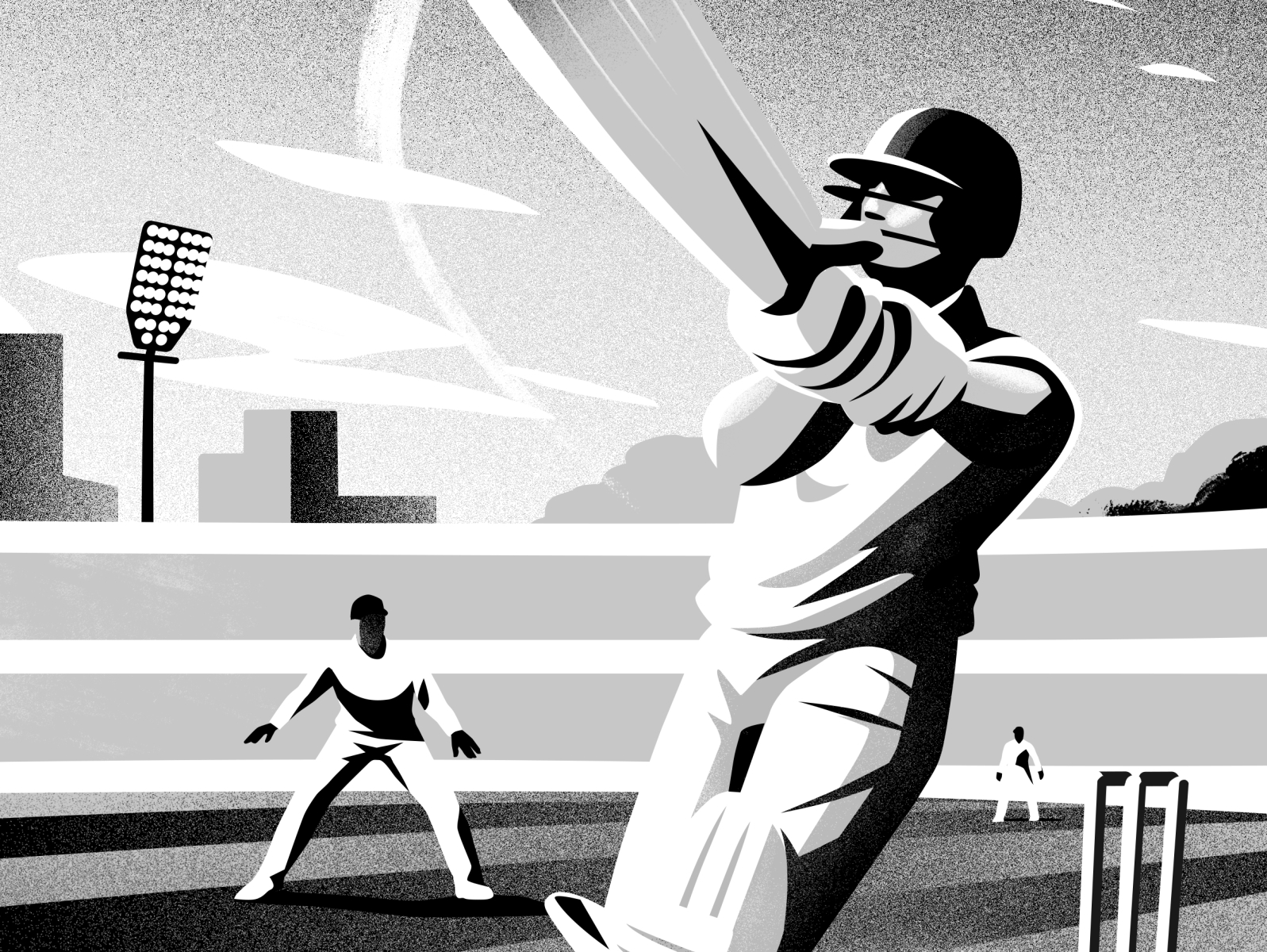 Bat, Ball And Field By Owen Gatley On Dribbble