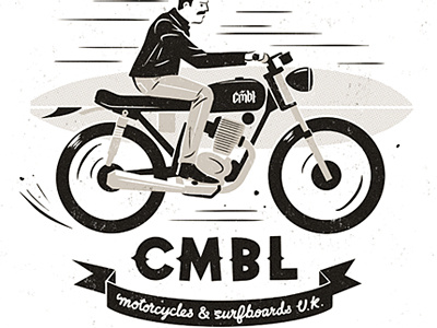 CMBL badass surfboard motorcycle cmbl leather jacket biker motorbike