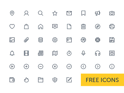48 free linear icons